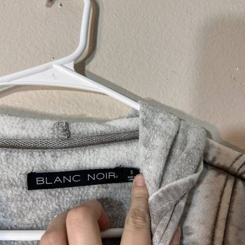 Blanc  NOIR Jacket Drape Style Full Zip Soft Fleece Burnout Style Size Small Gray