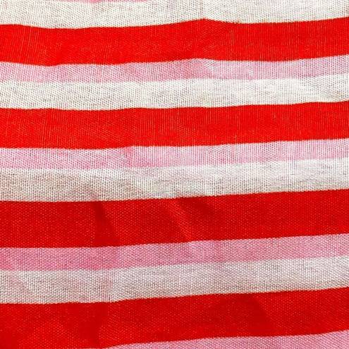 infinity  Style Fashion Scarf Red White & Pink Multi Stripe Women’s Size OSFM