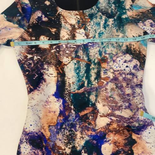 Hunter Bell  Abstract Splatter Stretchy Bodycon Dress EUC Sz S Multicolored