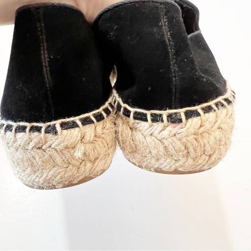 Jack Rogers  Black Suede Boho Espadrille Loafers Women’s Size 9 Jute Embroidered