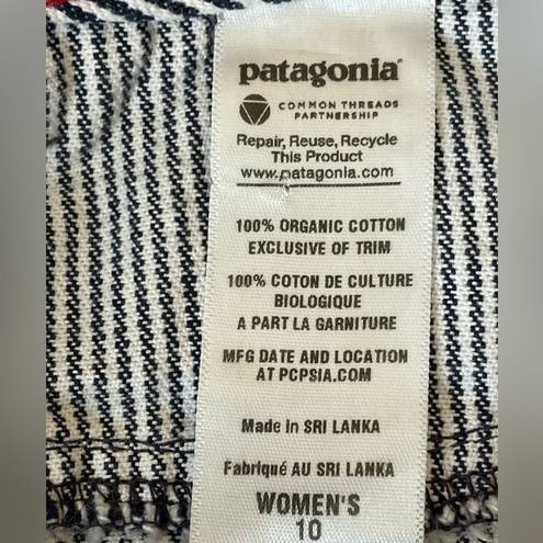 Patagonia  Denim Stripe Organic Cotton Button Front Skirt size 10