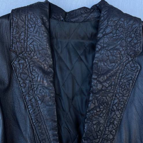 Vera Pelle Rare Vintage 90s  Black Leather Batwing Jacket