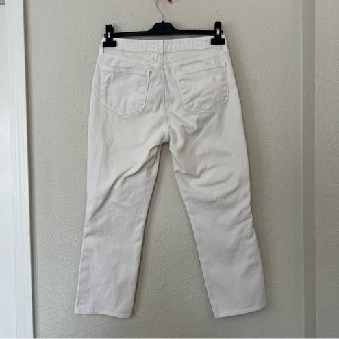 L'Agence  Nadia Cropped Straight Jean in Vintage White Stripe Size 29