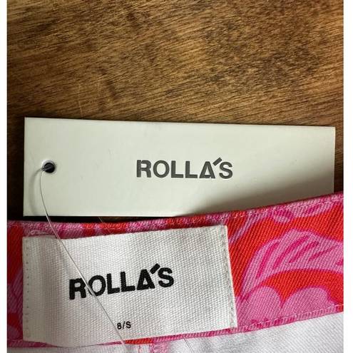 Rolla's  Ivy Mod Floral Bootcut Jeans High Rise SMALL Hippie Barbie Pink NEW