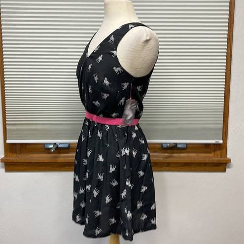 Marilyn Monroe  NWT Black Pink Dalmation Dog Print Pinup Sleeveless Dress Small