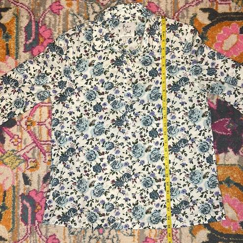 Tuckernuck  The Shirt Rochelle Behrens Floral Pullover Button Down Top Size Small