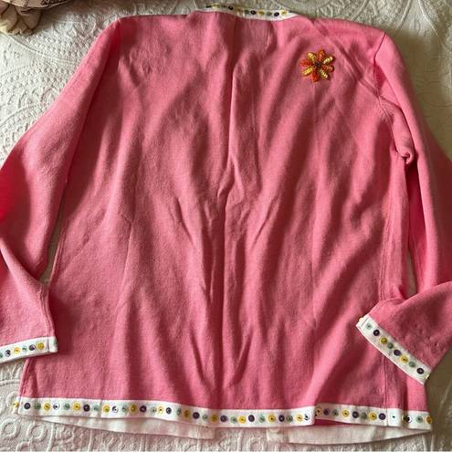 Daisy VINTAGE STORYBOOK KNITS Sequin flower  cardigan sweater SIZE SMALL BRATZ