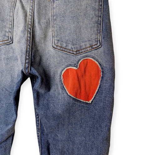 Revice Denim Revice Exposed Zipper Heart Patchwork Crop Jeans Valentine's Day Y2K