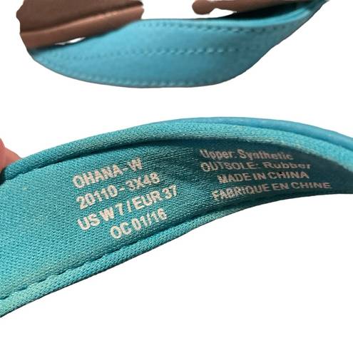 Olukai  Ohana Women's Sandals Tropic Blue Dark Java Flip Flops size 7