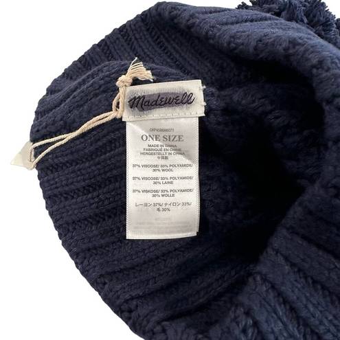 Madewell  Cableknit Beanie and Gloves Gift Set Navy Blue Wool Blend