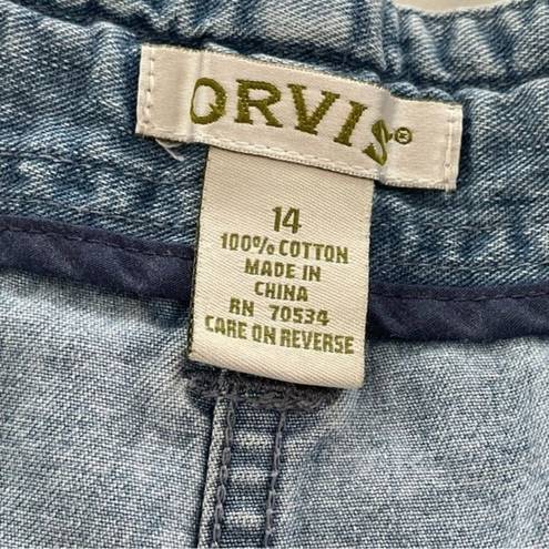 Orvis  Cropped Capri Relaxed Jeans Denim Size 14 Light Blue Wash