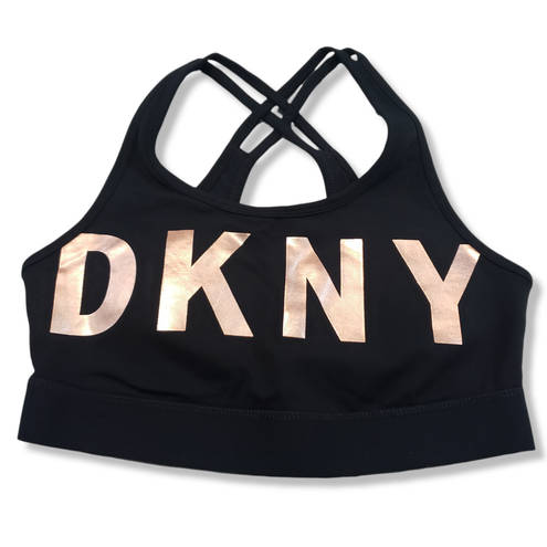 DKNY  Sports Bra Size Medium Yoga Athletic Activewear Stappy Crossback Padded Removable Pads