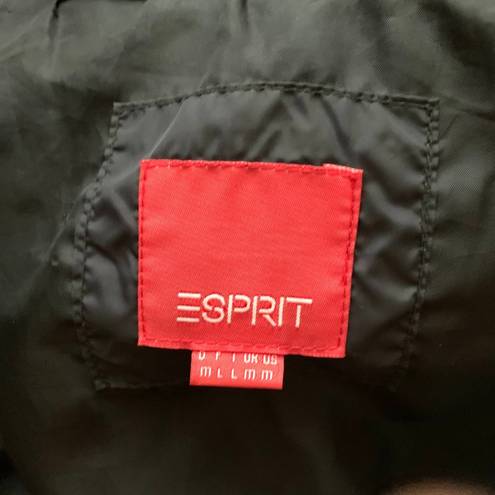 Esprit  Puffer Hooded Long Toggle Zip Coat in Black