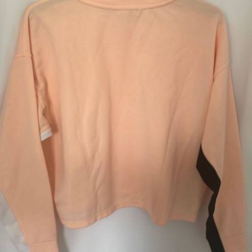 DKNY  Sport Women’s Long Sleeve Peach Crew Neck Activewear Crop Size Small