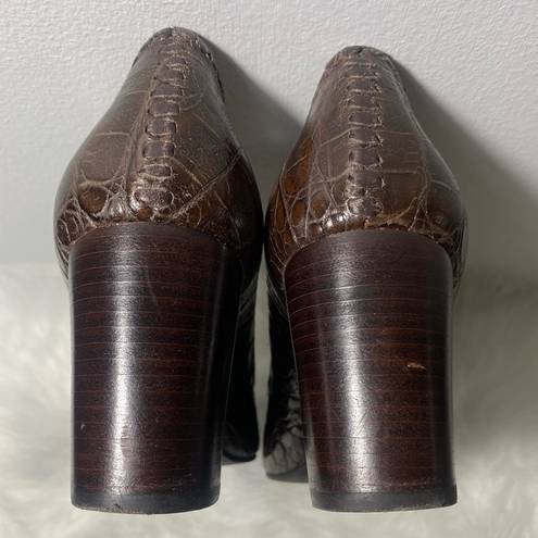 Jack Rogers  Marlo Brown Leather Gold Hardware Heel Size 7 1/2M