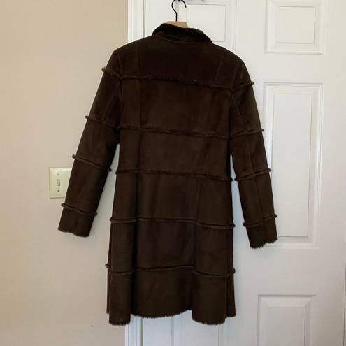 Dennis Basso  Vintage Brown Shearling Winter Coat Size Medium