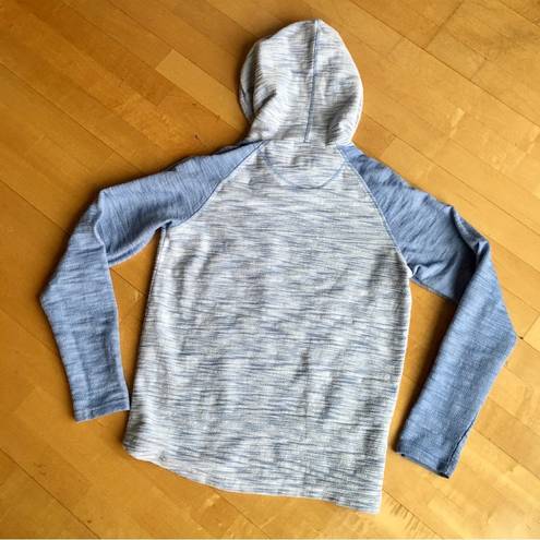 Free Planet  Two-Toned Pullover Hoodie Tunic, Blue, Size M