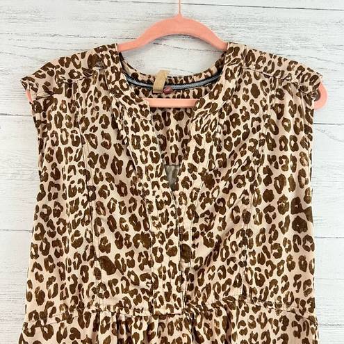 Pilcro  Leopard Print Sleeveless Pocket V Neck Dress Size XS