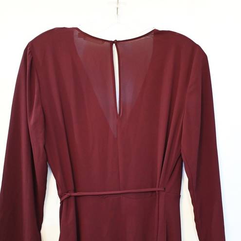 Lush Clothing Lush Elly Wrap Dress Size S Burgundy Berry Wine