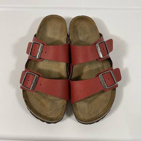 Birkenstock Red Burgundy  double strap buckle Sandals great condition Sz 36