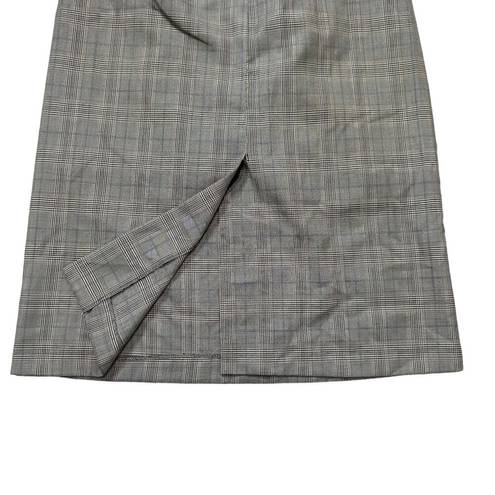 Oak + Fort  Gray Plaid Dark Academia Midi Pencil Skirt Women's Size Small