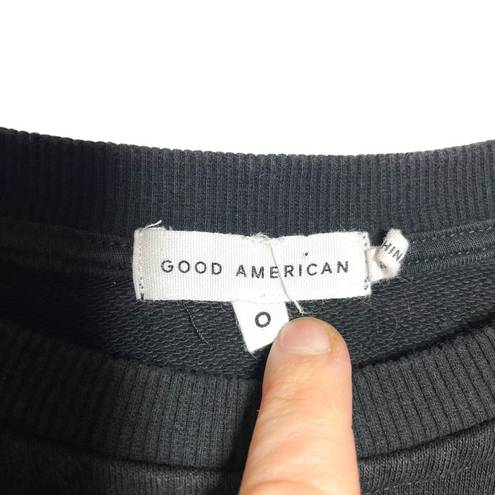 Good American  Summer Crew Sweatshirt in Black Size 0 (XS)