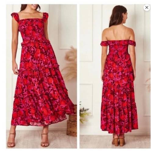 Abel the label  by  Purple/Red Floral Reign Maxi XS Dress NWT (D020)