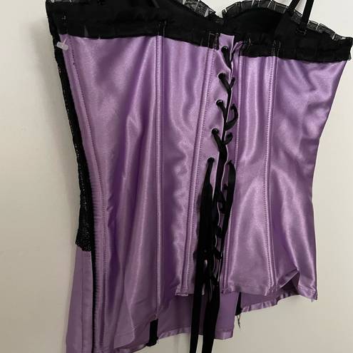 Frederick's of Hollywood Frederick’s of Hollywood Purple & Black Satin Lace Corset top Large