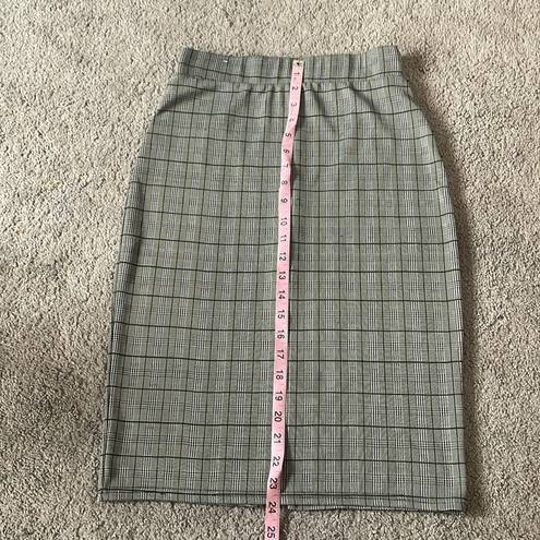 New Mix  Black White Plaid Pencil Skirt Size Medium Professional Office Business