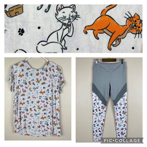 Disney RARE Walt  Parks Aristocats Cat Shirt Pants PJs WDW Reigning Cats Size S M