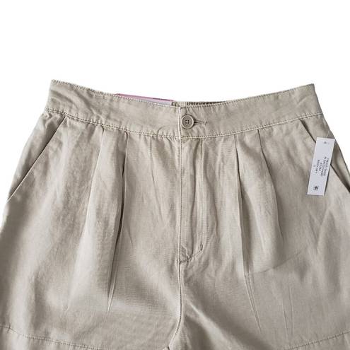 Joie  Shorts Womens Small NWT Beige Linen Blend Pleated High Waisted Summer