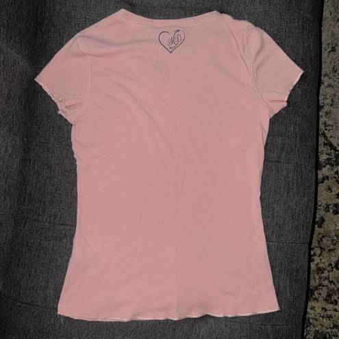 100% cotton pink v-neck shirt size Small