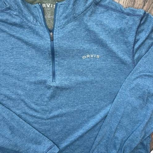 Orvis  Womens‎ Large Blue Quarter Zip Pullover Long Sleeve