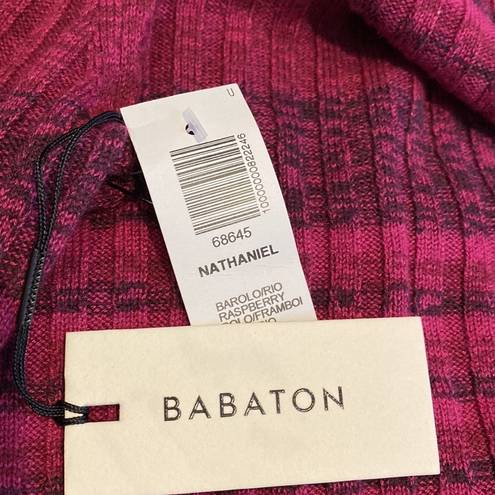 Babaton  Nathaniel space dyed striped cropped sweater in raspberry size Large NWT