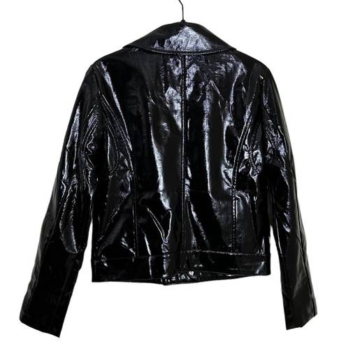 Good American  NWT patent faux leather biker jacket size Small