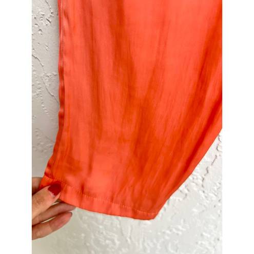 Alexis  High Rise Waistband Pleated Front Tapered Leg Pants Orange Womens Size XS