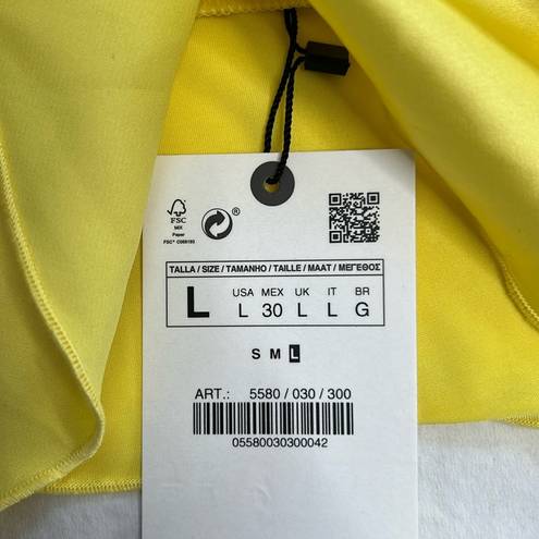 ZARA  Yellow Ruffle High Neck Yellow Tank Top Size Large