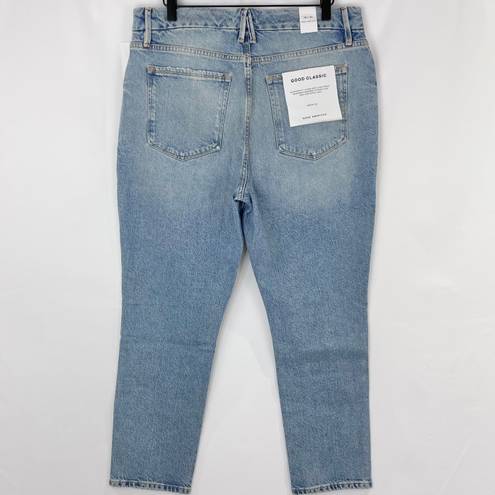 Good American New  Good Classic Distressed Straight Leg Jeans Indigo046