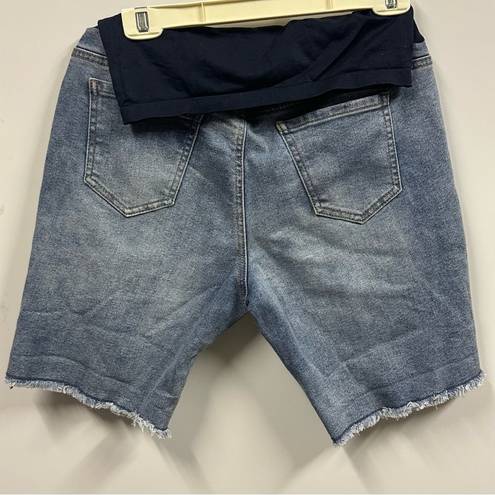 Bermuda Maternity  Full Comfort Belly Band Blue Jean Shorts Women’s Medium 8 10