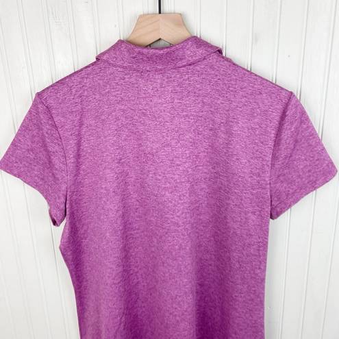 Tek Gear  DryTek Women's Athletic Polo Shirt Dress Heathered Purple Size Large