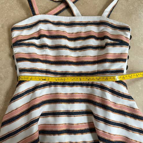 Hutch  Tiffany Striped Jacquard Sleeveless Fit Flare Womens Size 4 Midi Pockets