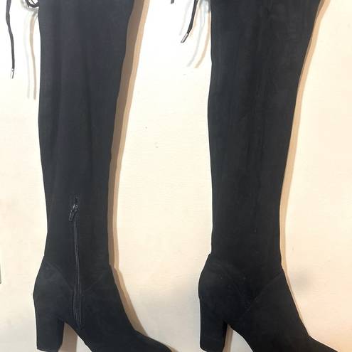 Call it spring The  a suede over-the-knee 3” block heel black boot. Size 8.5