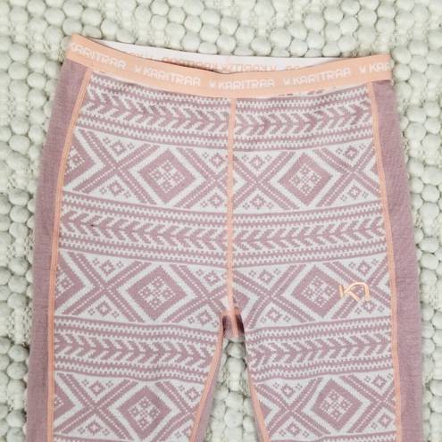 Petal Kari Traa Floke Merino Wool Blend Baselayer Pants  Pink Sz Small