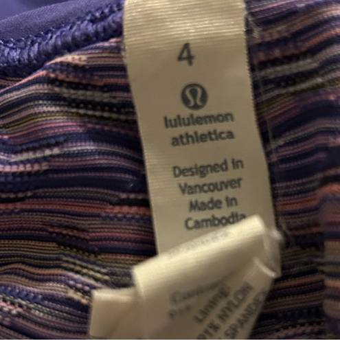 Lululemon  RUN INSPIRE CROP LEGGING MESH RAINBOW MULTICOLOR PATTERN STRIPE Sz4