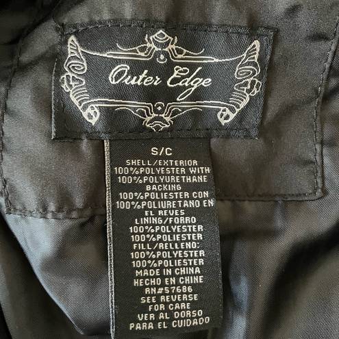 Edge Outer  Black Zip Front Puffer Vest Size Small