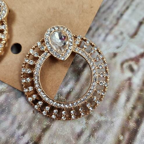 Ettika  Glitter and Shine 18K Gold Plated Circle Earrings