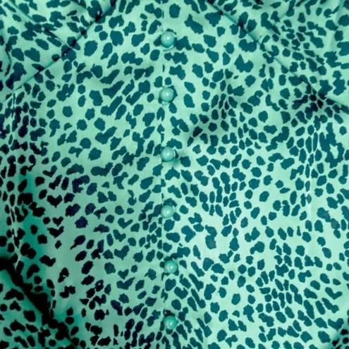 Equipment ‎ Rommily Empire-Waist Dress Animal Print Teal Fall Winter Size 4