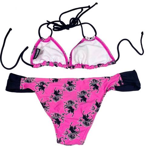 Joe Boxer new  ☼ Unicorn Print 2 Piece String Bikini Set ☼ Hot Pink ☼ Size XS