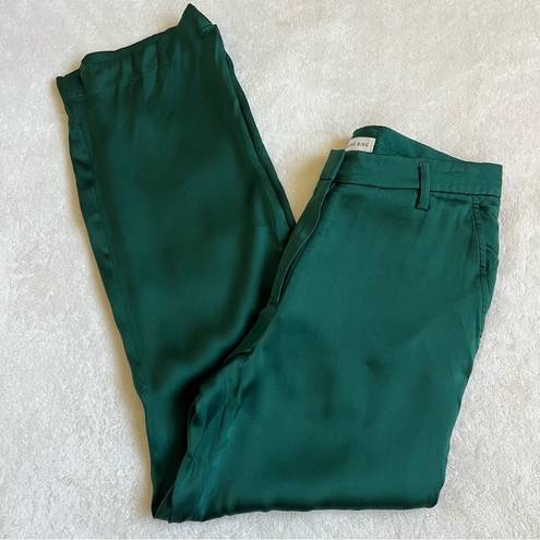 ANINE BING Classic Pant In Emerald Silk