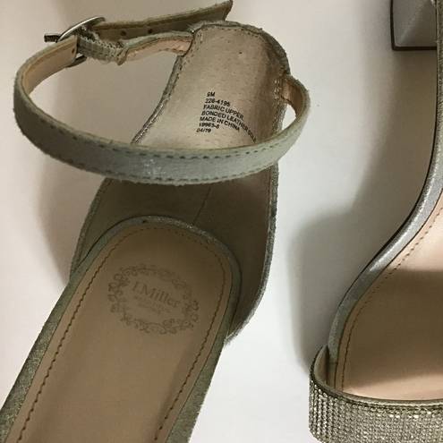 I. Miller  Womens Rhinestone Ankle Strap Block Heel Sandals Size 9 EUC